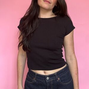 ZARA RIBBED CAP SLEEVE TOP